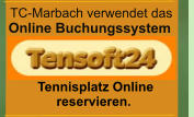TC-Marbach verwendet das  Online Buchungssystem  Tennisplatz Online            reservieren.